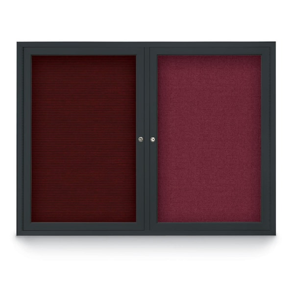 United Visual Products Corkboard, Pearl/Black, 72" X36" UV406-BLACK-PEARL - main